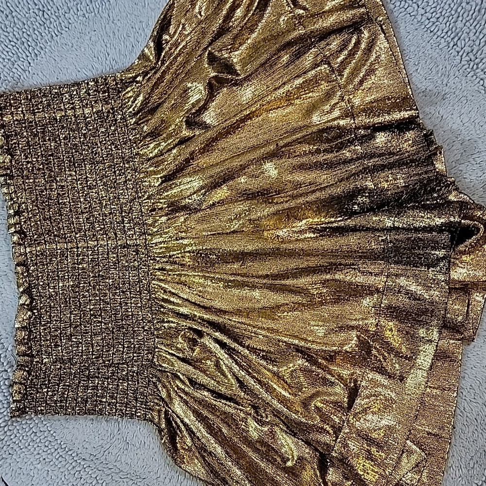 Shimmering Gold High-Waisted Shorts